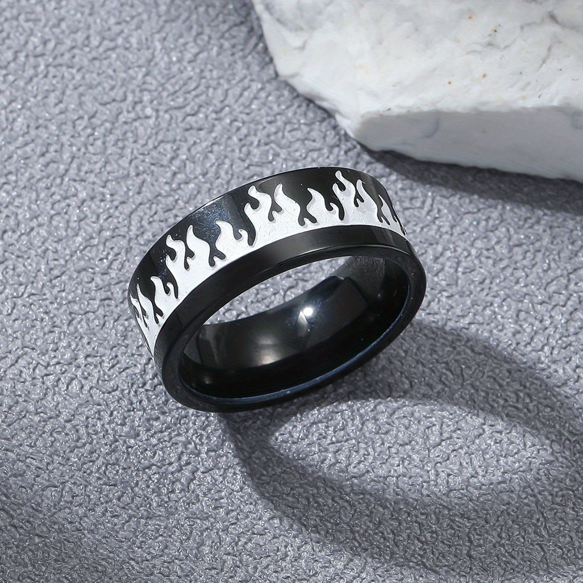 Creative Flame Stainless Steel Ring For Men